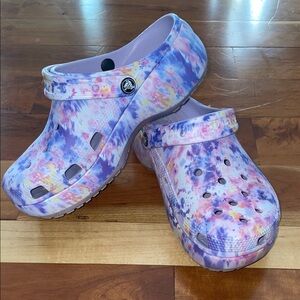 Tie Dye Platform Crocs